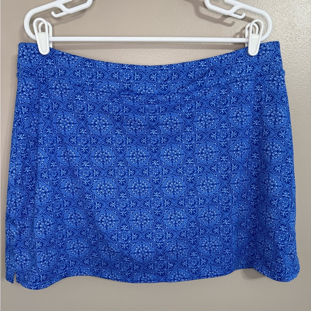 Tranquility Stretchy Blue Medallion Patterned‎ Skort Resort Athletic Women's XL